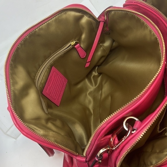 Coach 30092 Madison Embossed Leather Georgie Shoulder Satchel in Pink Ruby - Picture 13 of 16